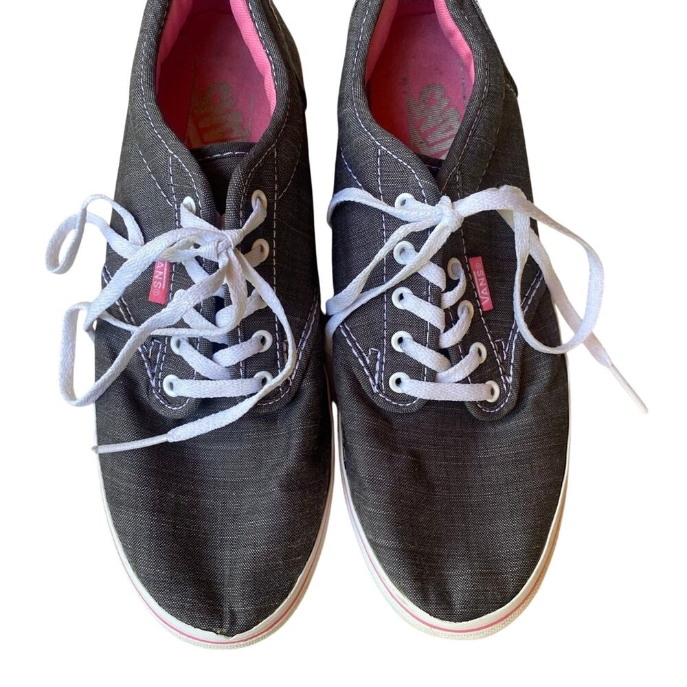 Vans Women's size 7 1/2 canvas shoes Charcoal Gray Casual Retro Comfy